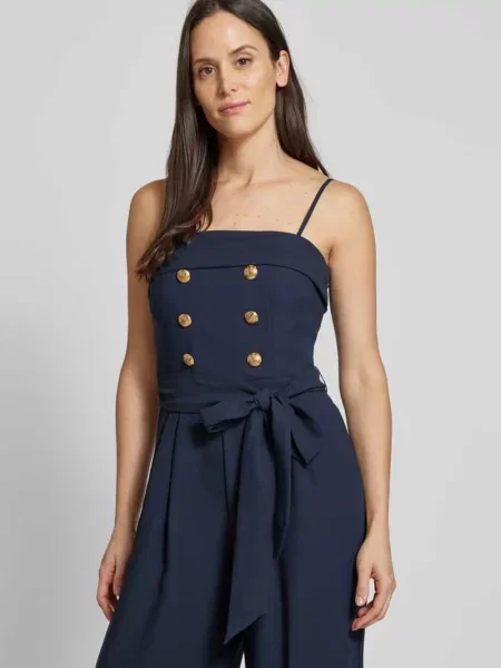 Szeroki kombinezon Ralph Lauren z dekoltem kwadratowym granatowy