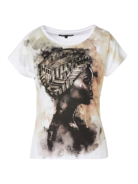 KOROSHI Tricou maro / maro închis / auriu alb