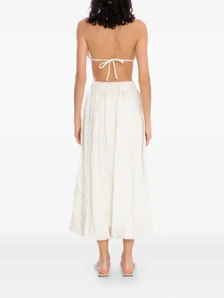 Fustă midi Brigitte până la genunchi alb