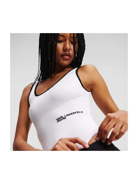 KARL LAGERFELD JEANS Rövid body fekete fehér