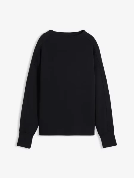 Bluza oversize z miękkiego materiału scuba czarna