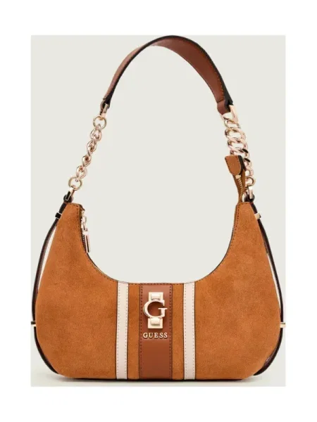 Geanta de piele Guess din piele maro