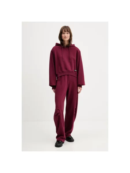 Bluza krótka z kapturem i naszywką z logo Rotate czerwona