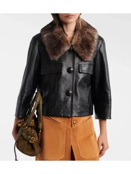 Geanta de piele Chloé negru