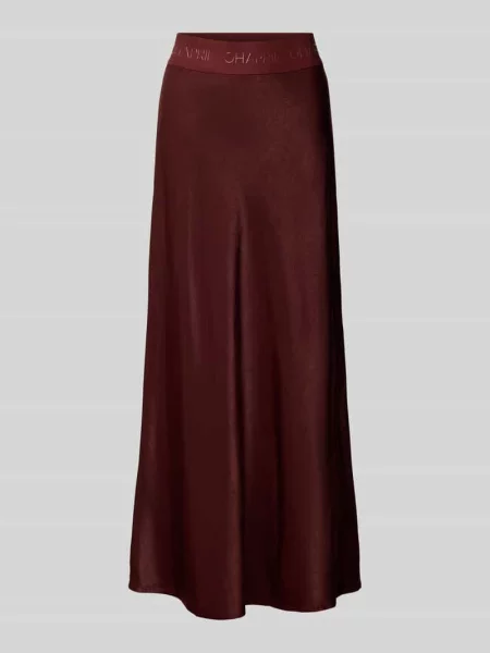 Długa spódnica z satyny z elastycznym pasem model ‘Jaelynn’ Oh April bordowa