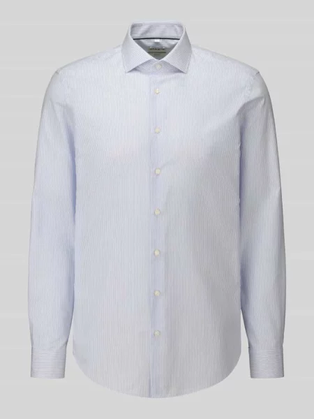 Koszula biznesowa o kroju slim fit z pasem na plecach Jake*s błękitna