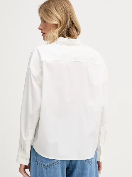 Koszula z długim rękawem z czystej bawełny o kroju regular fit Tommy Hilfiger biała