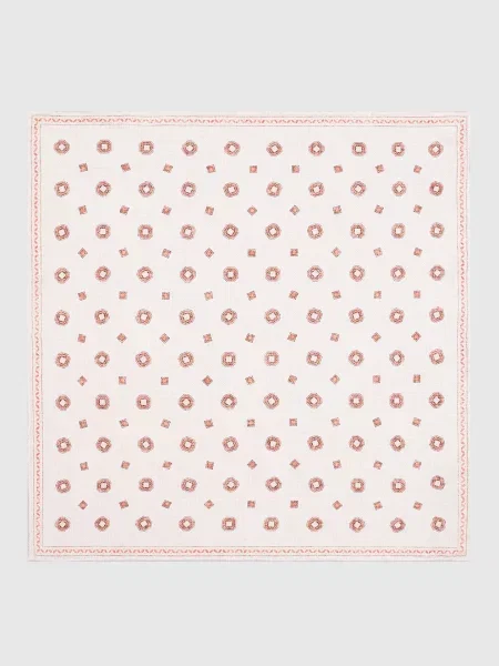Шелковый платок Brunello Cucinelli с принтом бежевый