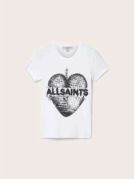 Футболка All Saints из модала белая