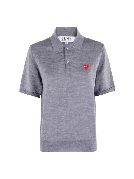Koszulka polo Comme Des Garcons Play wełniana szara