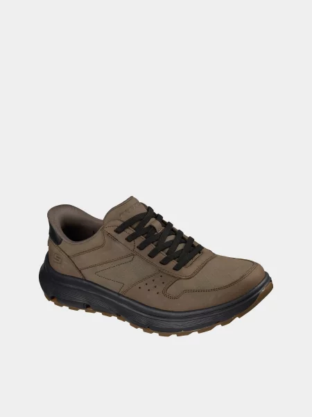 Кожаные повседневные кроссовки Skechers оливковые