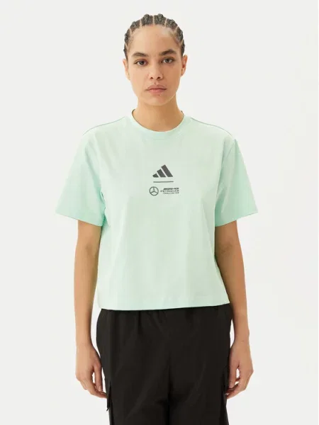 Adidas T-Shirt Mercedes AMG Petronas Formula One Team Premium Loose Fit πράσινο