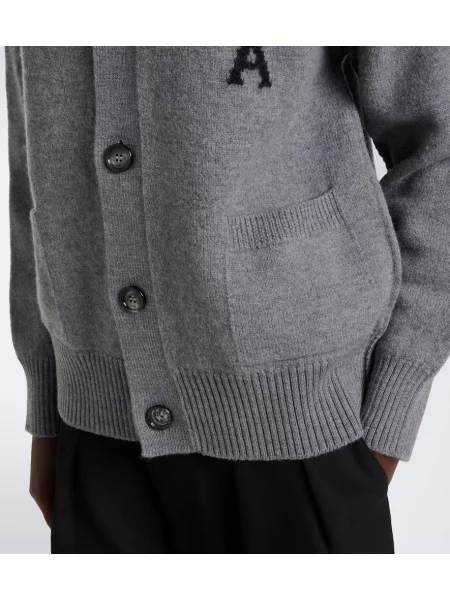 Cardigan Ami Paris de lână gri
