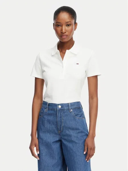Tommy Jeans Tričko ESSENTIAL' biela
