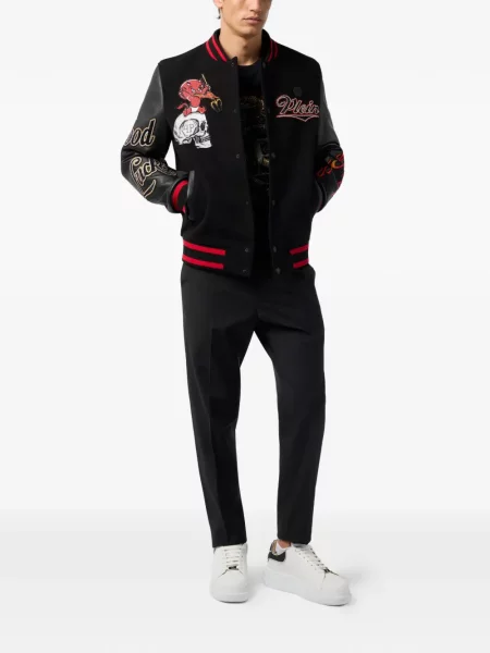 Geanta de piele Philipp Plein negru