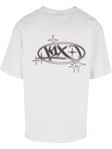 Tricou Bootleg albastru deschis / gri bazalt / portocaliu alb