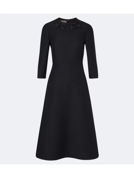 Rochie midi Valentino din crep negru