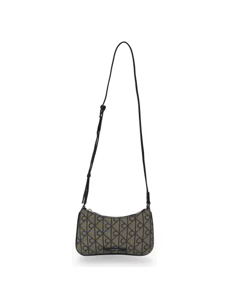 Taška Calvin Klein Jeans EMBLEM AOP JACQUARD CONV MINI černé