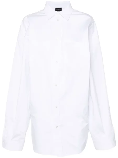 Koszula Balenciaga asymetryczna popelinowa biała