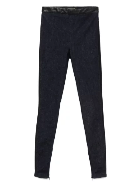 Leggings Mitiliane Couture din piele albastru