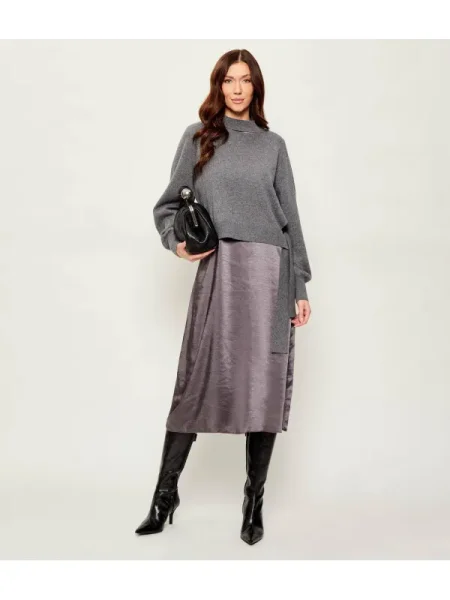 BOSS Rochie Flalina gri amestecat / mauve negru