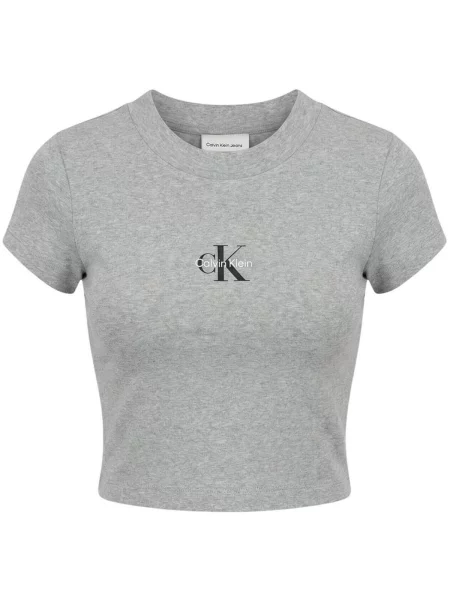 Calvin Klein Jeans Tričko Sivá čierna