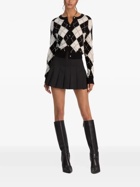 Cardigan Alice + Olivia cu model argyle negru