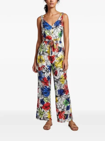 Salopetă Boutique Moschino cu model floral cu imagine alb
