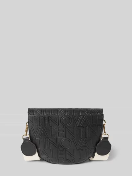 Lniana torebka Valentino Bags czarna