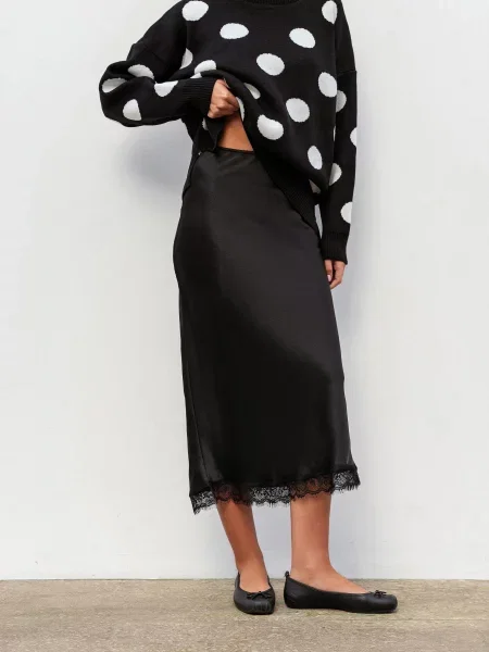 Спідниця міді Romashka Глоссі чорний