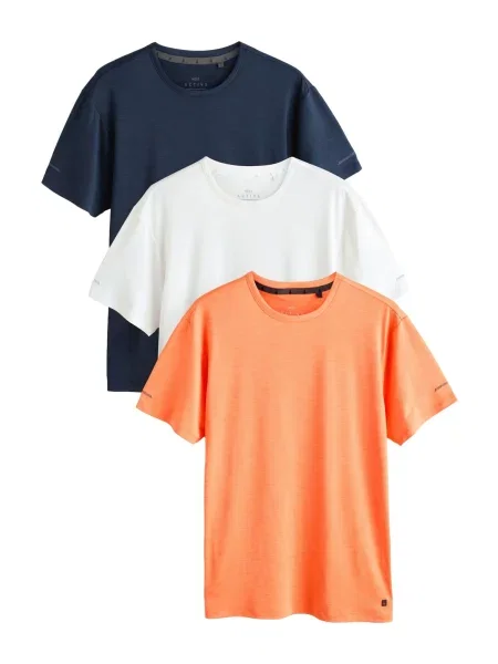 Next Tricou funcțional ecru / portocaliu negru