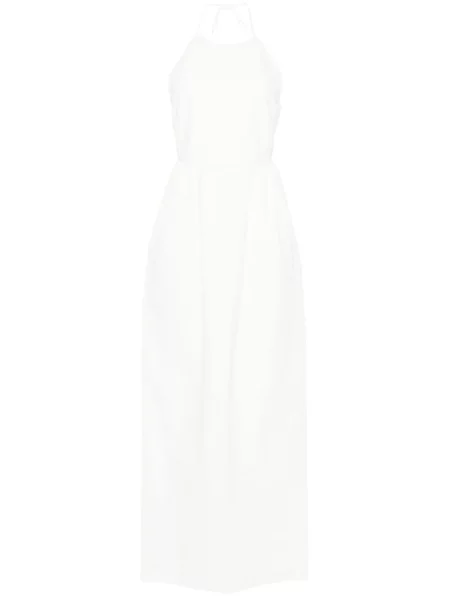 Maxi rochie maxi Max Mara de costum din canvas alb