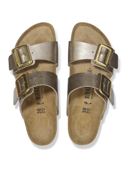 Șlapi Birkenstock din piele bej