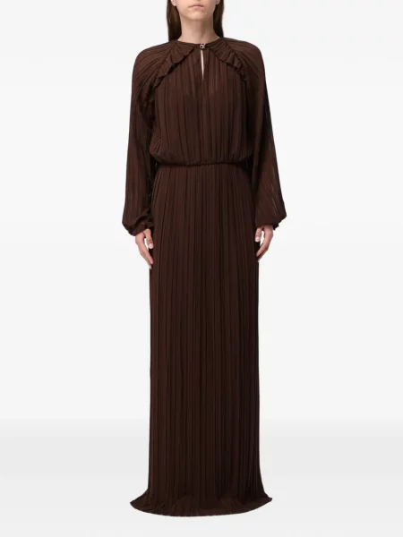 Rochie maxi Fabiana Filippi cu volane maro