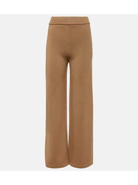 MM de lână pantaloni visone maro