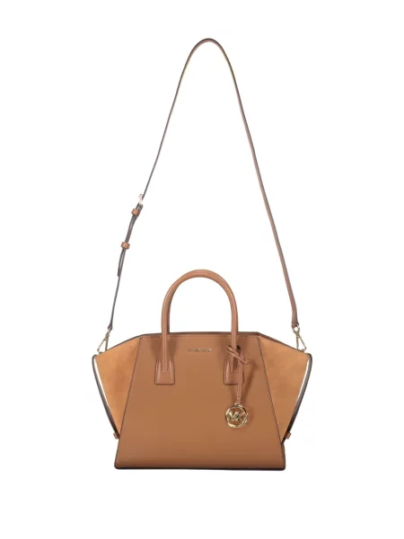 Kožna kožna torba Michael Kors smeđa