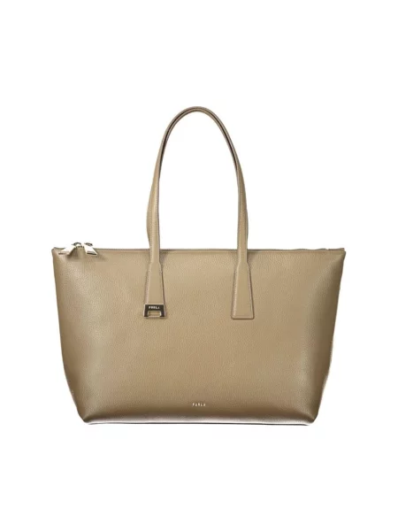 Furla torebka tote skórzana Olivia L Tote zielona