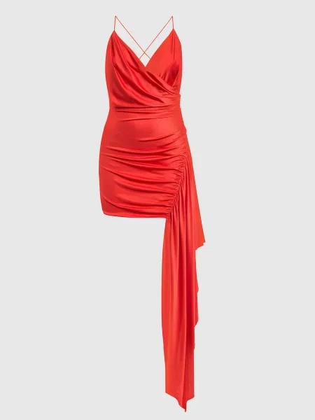 Платье мини Alexandre Vauthier с открытой спиной красное