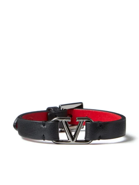 Кожена гривна Valentino Garavani черно