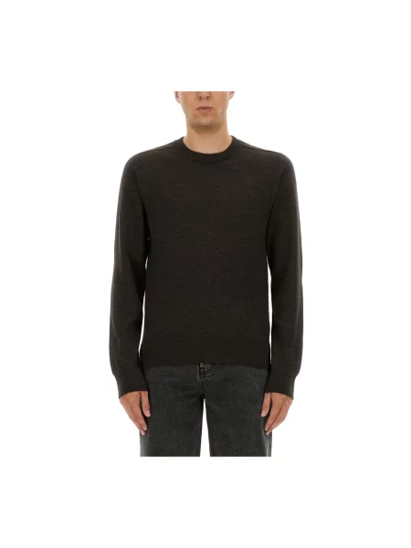 Sweter Maison Margiela zamszowy z łatami brązowy