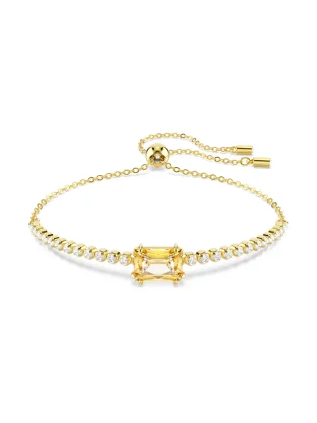 Bransoletka Swarovski elegancka do tenisa żółta