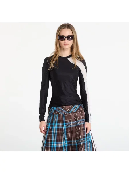 Tricou Mesh Fitted Long-Sleeve Top Long-Sleeve Top Black M negru