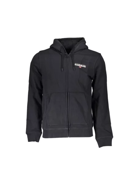 Bluza z kapturem Napapijri z kapturem elegancka czarna