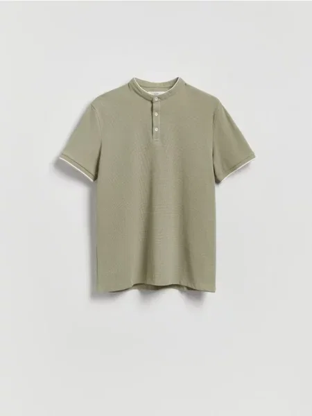 Reserved Tricou polo cu guler perkins verde-pal verde