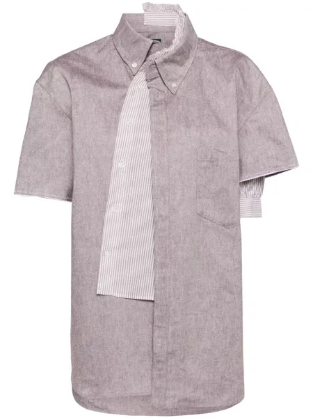 Koszula Kolor asymetryczna brązowa