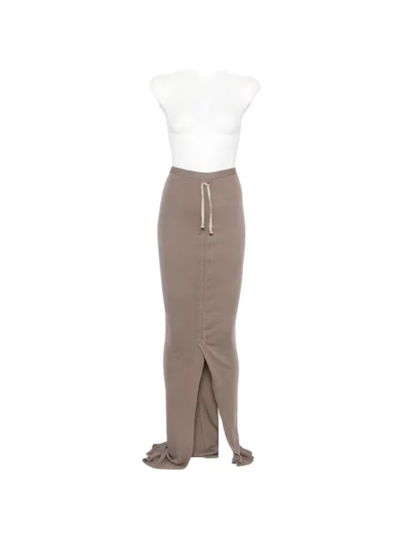 Fusta maxi Rick Owens asimetrică cu cordon gri