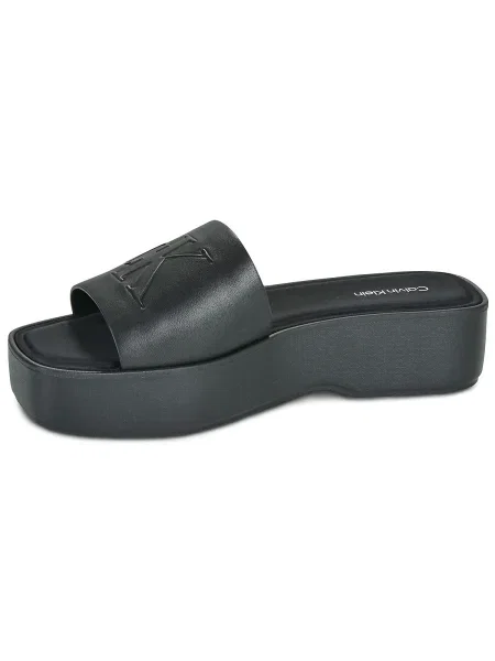 Calvin Klein De piele șlapi negru