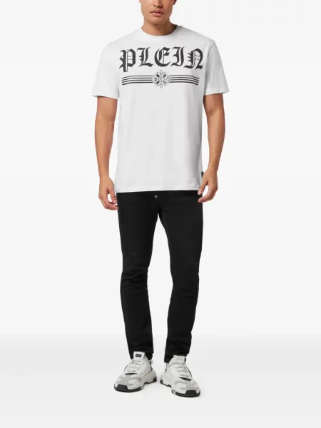 Μπλούζα Philipp Plein με σχέδιο με στρογγυλή λαιμόκοψη λευκό