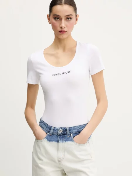 Guess Jeans Tričko bílé