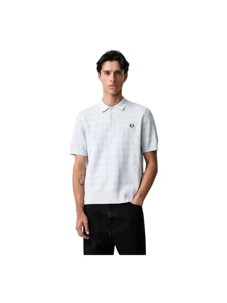 Dzianinowa koszulka Fred Perry niebieska